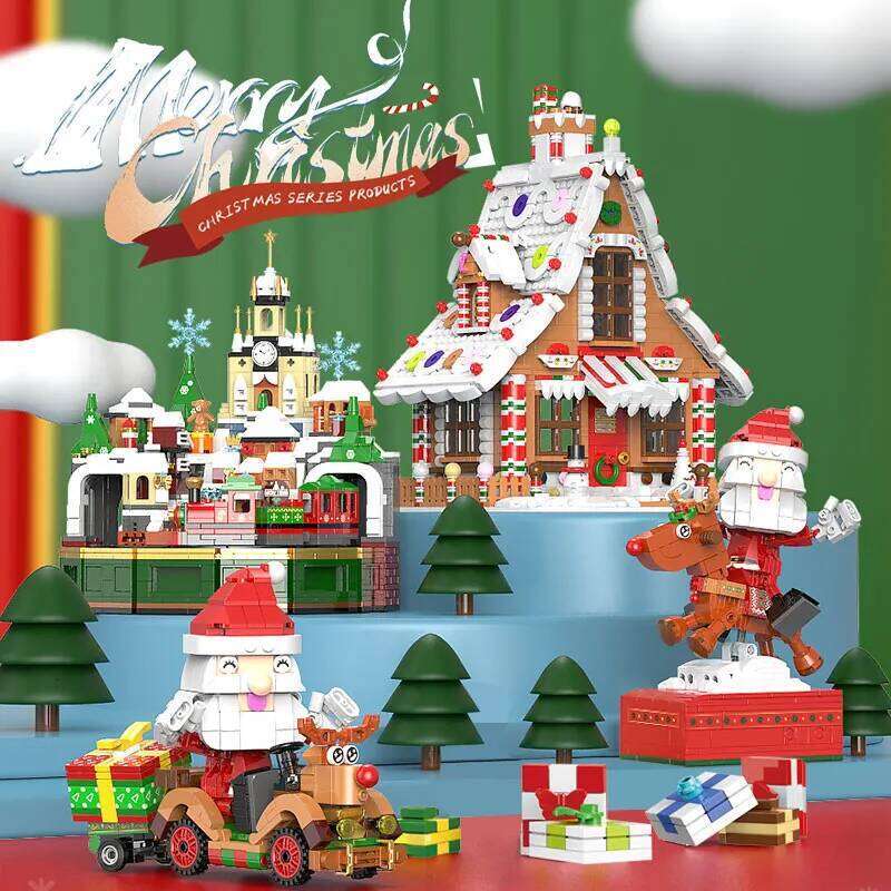 1455 Pcs City Christmas House Building Blocks Friends Music Box Castle Train Santa Claus Tree Bricks Toys For Kids Gifts Z260306