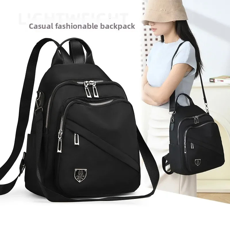 Women Casual Backpack Large Capacity Black Daypack Trendy Shoulder Bag for Girls and Ladies260228