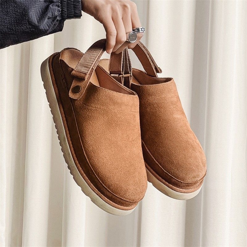 Designer shippers free shipping thick bottom autumn new snow boots cowhide velvet casual toe slippers for women size 36-43 black brown white