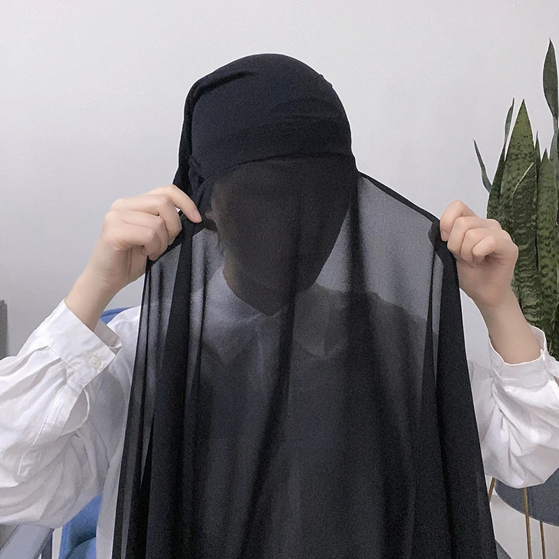 Muslim Women Bonnet Chiffon Shawl Instant Under scarf Cap Islam Inner Scarf Headband Stretch Hijab Cover Headwrap Turbante 260304