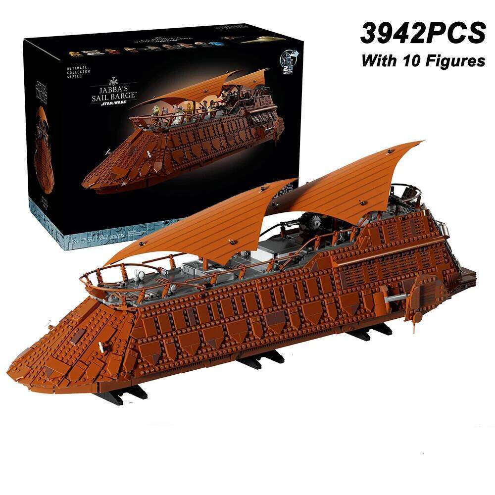 3942PCS Creative Classic Sailboat Model Jabba's Sail Barge Building Block With Figures Bricks Assembly Toys Adult Kids Gift Z260305