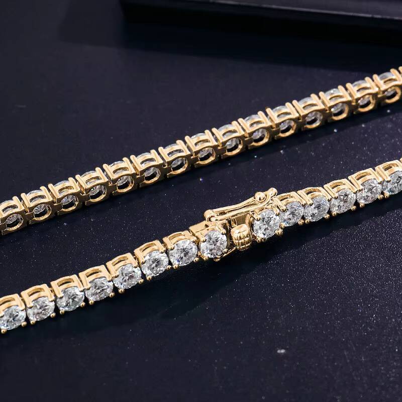 Silver/gold Necklace 3mm 4mm 5mm Moissanite Chain Def Vvs Moissanite Tennis Chain Fashion Jewelry Necklaces