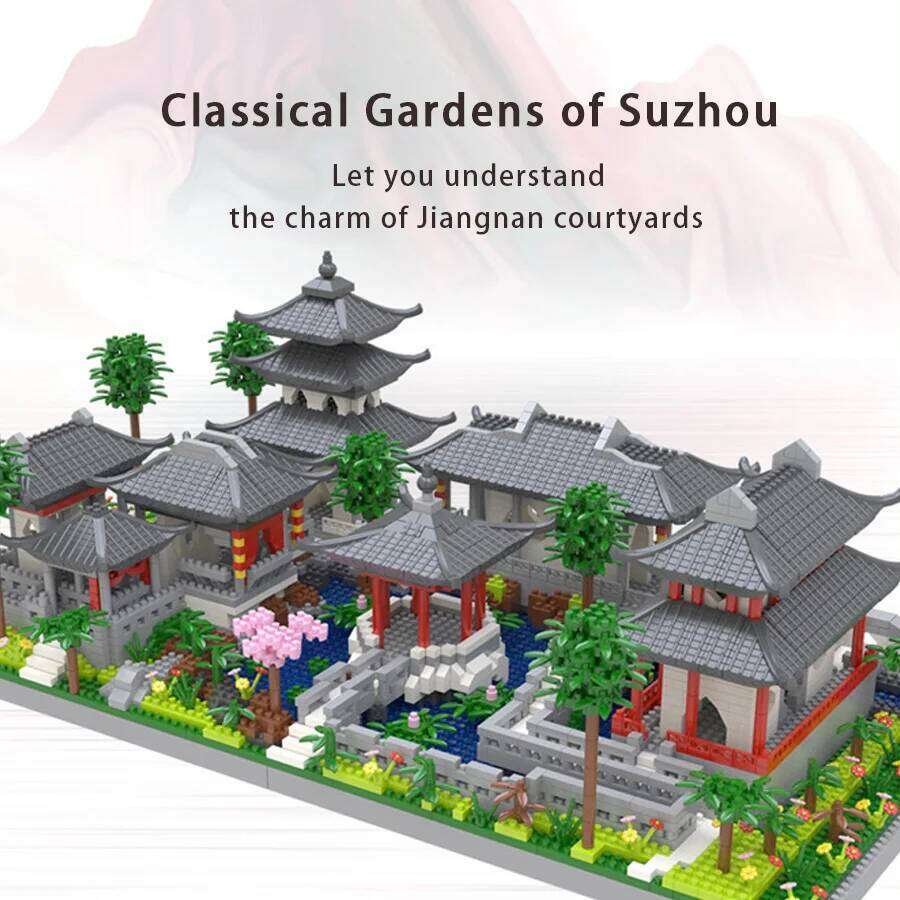 China Blocks Suzhou Garden Building Scene Micro Particle Assembly High Difficulty CHILDREN'S Toy Decorations Z260305