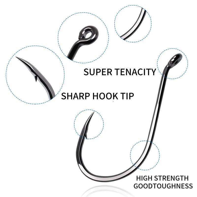 ZYZ 3~15Pcs Beak High Carbon Steel 15 Sizes Sea or Freshwater Fishing Hooks Sharp Black Octopus Fishhooks S260305