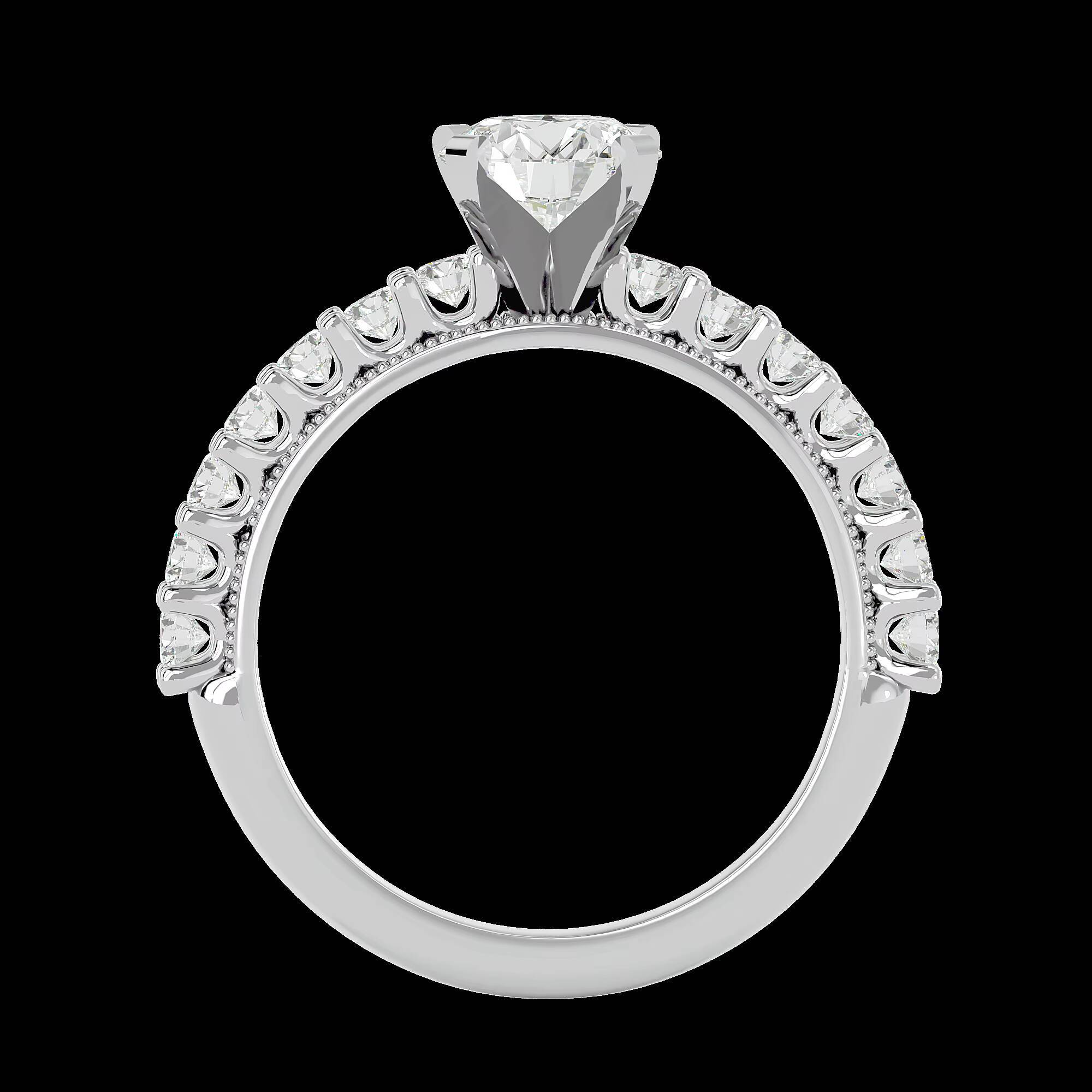 Allison 14K Yellow Gold Solitaire Ring Princess Emerald Oval Cut Diamonds Rhodium Plated IGI Certified Hip-Hop Romantic Style