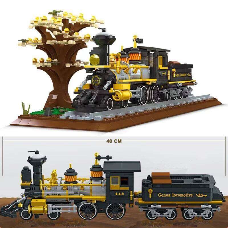 Germany Railway Flatbed Wagon Building Blocks MOC Freight Train Cargo Locomotives Technical Brick Model Toys For Kids Xmas Gifts Z260306