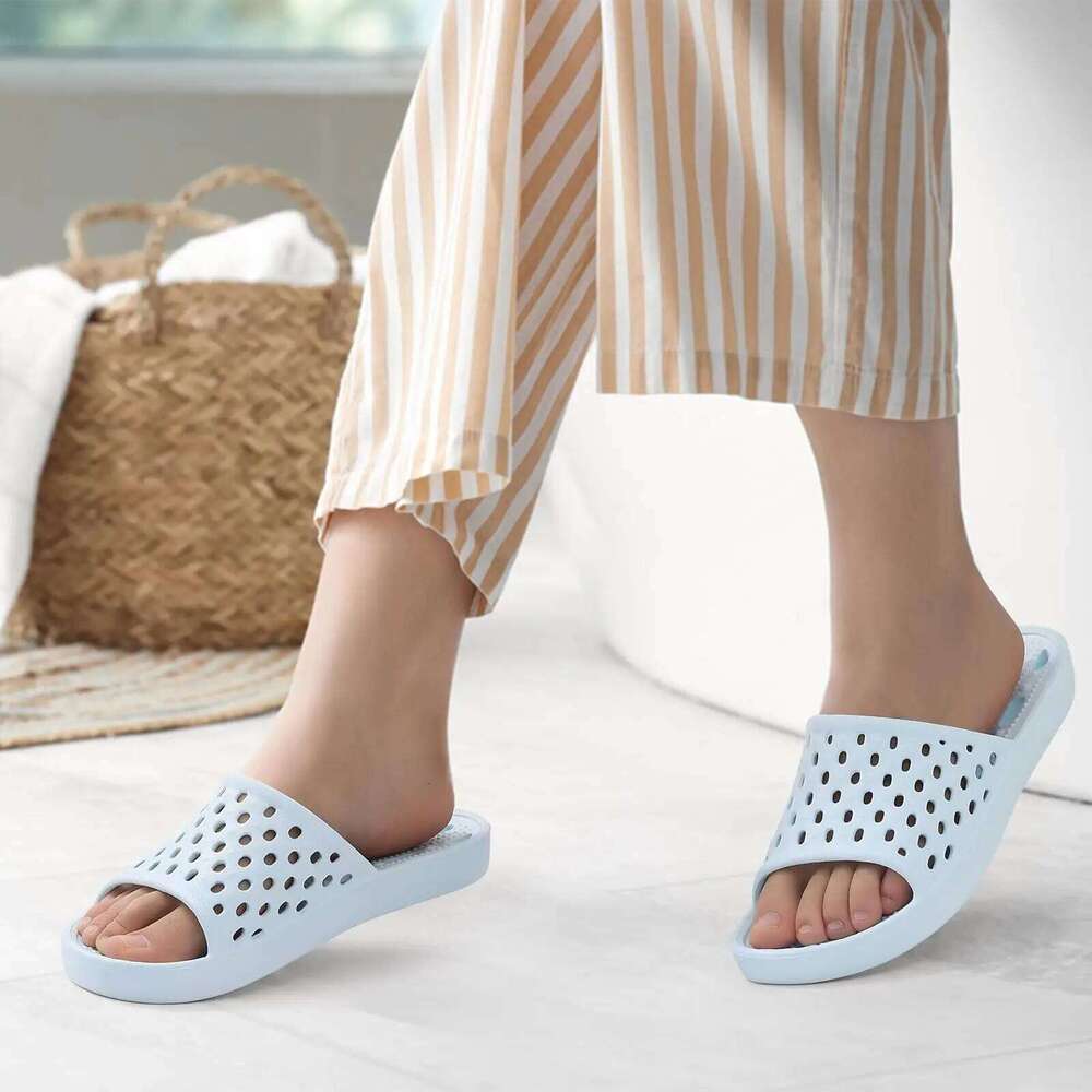 Litfun Summer Quick Drying Sandals For Open Toe Breathable Bathroom Slides Soft Comfy Women Flats Beach Slippers
