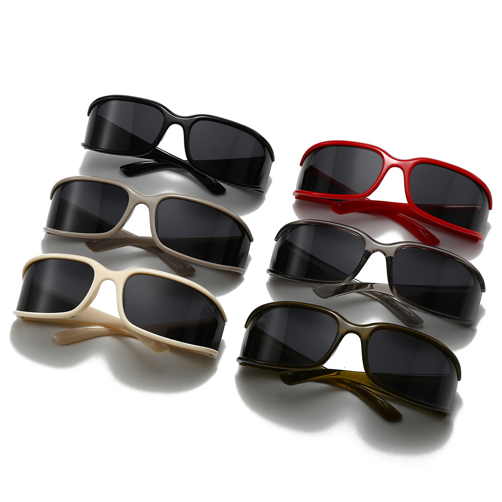 Y2K Outdoor Sports Polarized Sunglasses for Women, Ski Punk Curved UV-Protective Cycling Goggles