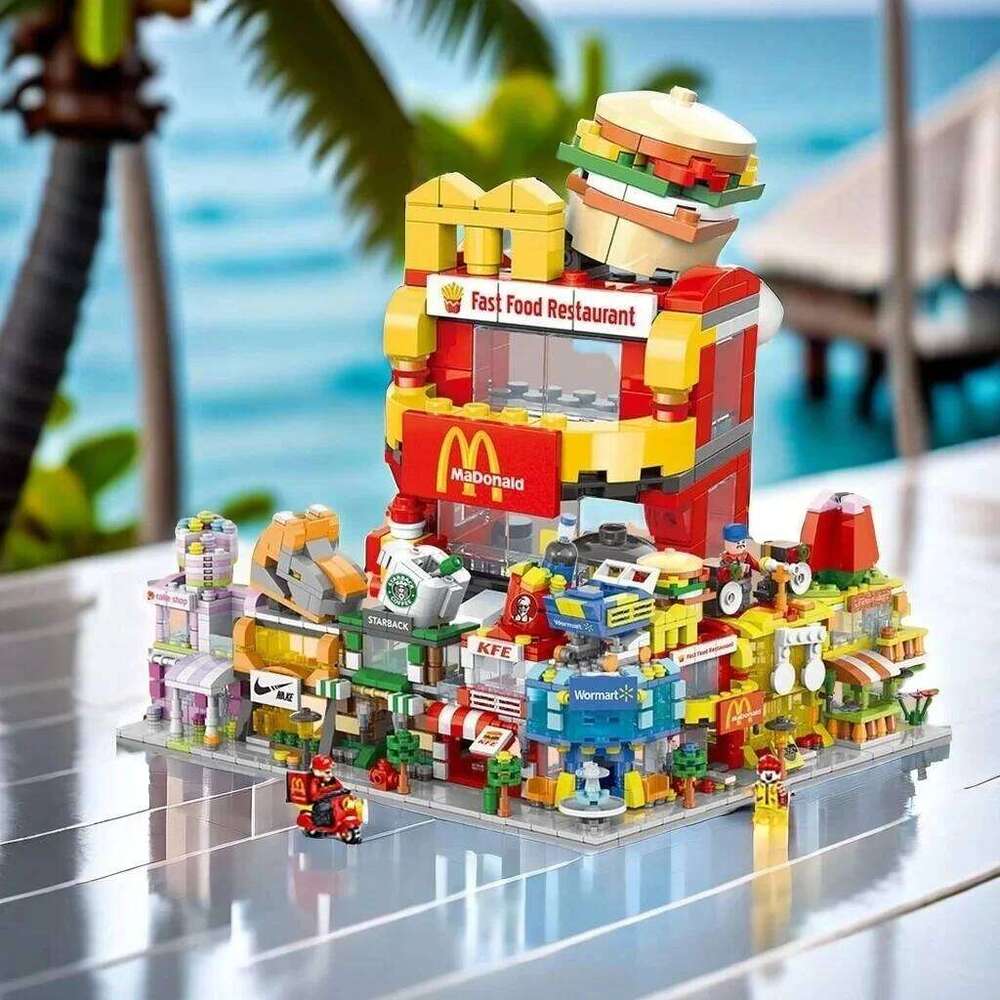 City Street View model Puzzle puzzle building blocks Small particles children assemble toys gift room decoration Z260306