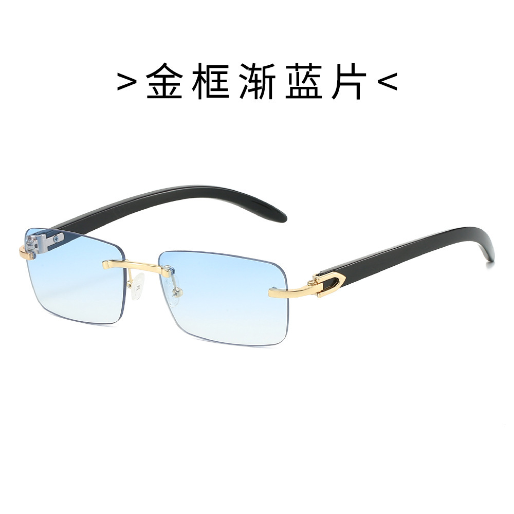 25 new frameless sunglasses for men women, trendy and unique square-frame sunglasses, UV protection, slimming, sunshade, simple design