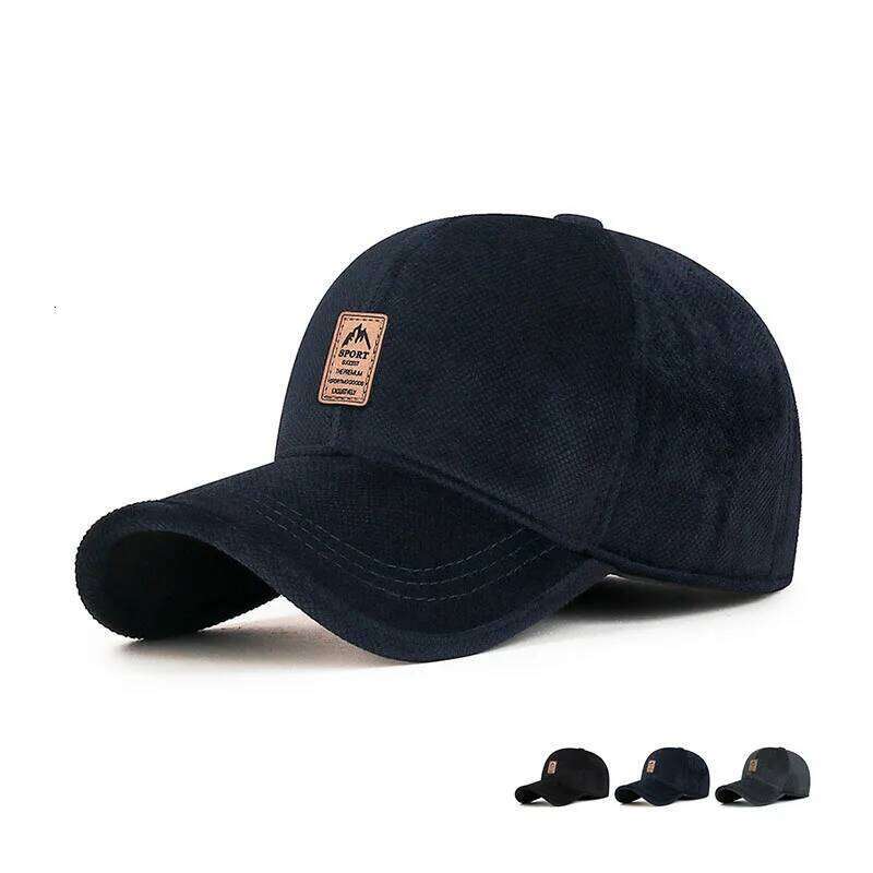 Autumn And Winter Cotton With Fleece Warm Ear Protection Baseball Cap In The Old Man Hat Y260304