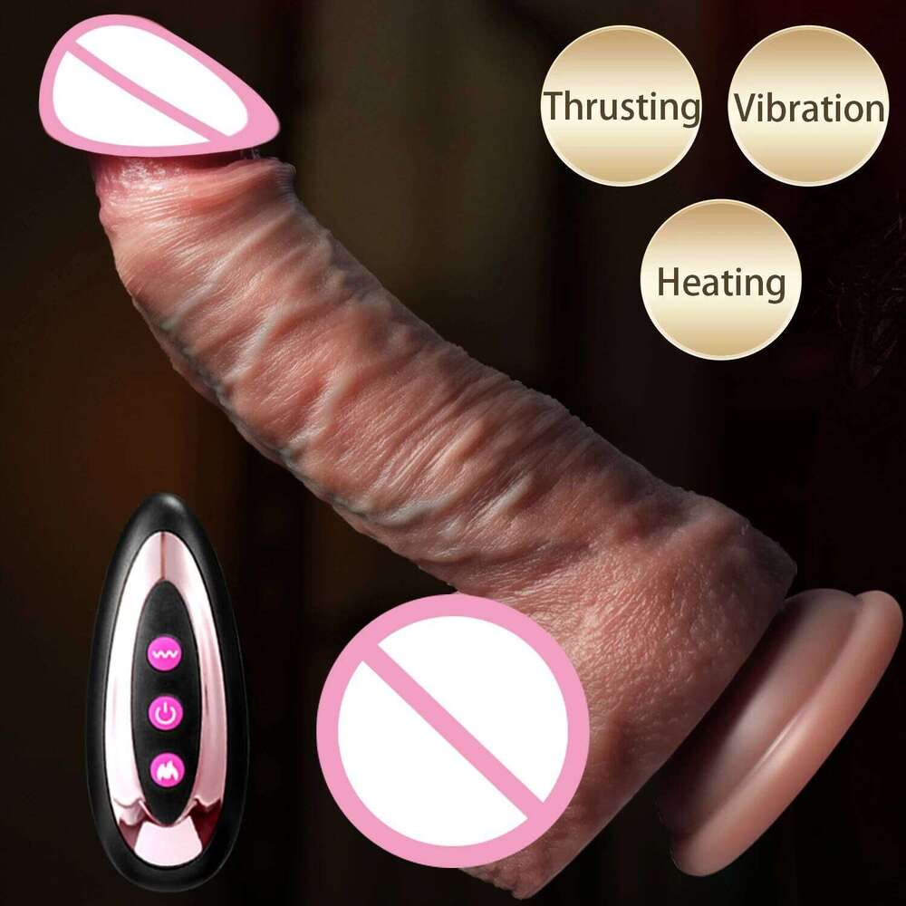 Realistic Vibrator Dildo Telescopic Female Vaginal Penetration Masturbator Anal Plug Penis Heated Vibrating Sex Toys For Women W260305