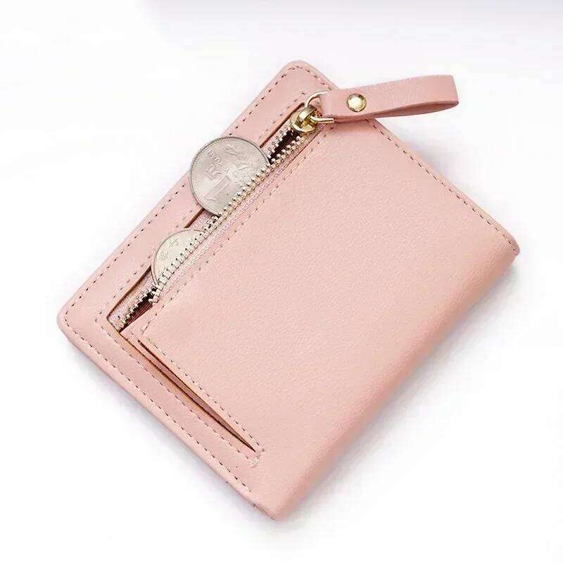 Thin Style Women Wallets Zipper Coin Bag in Back Blue Soft Leather Ladies Card Holder Slim Purse Female Wallet Mini Short 2024 C260304