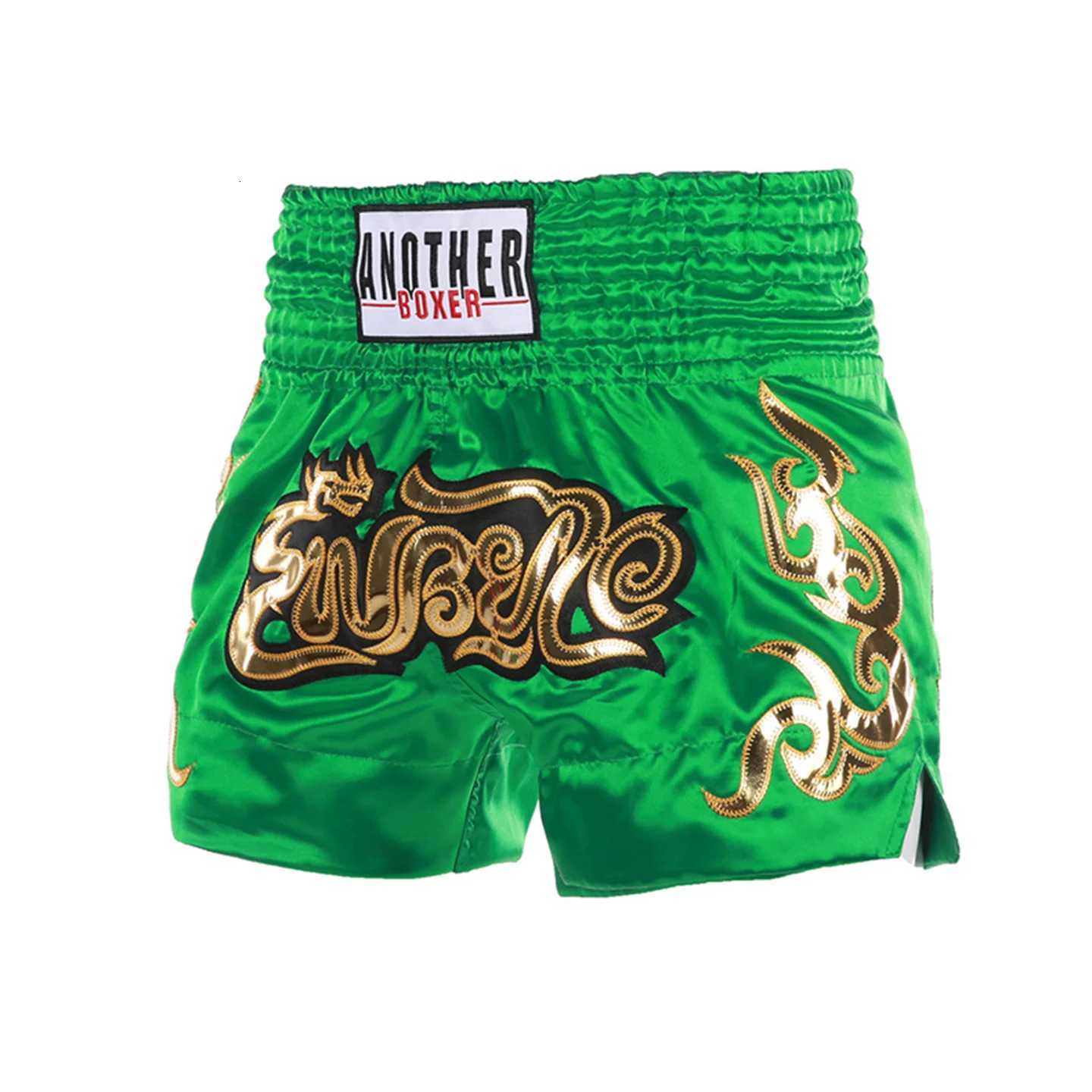 Anotherboxer Muay Thai Shorts Authentic Embroidery Boxing Trunks Adults And Children Free Fighting Sanda Training Half Pants X260306