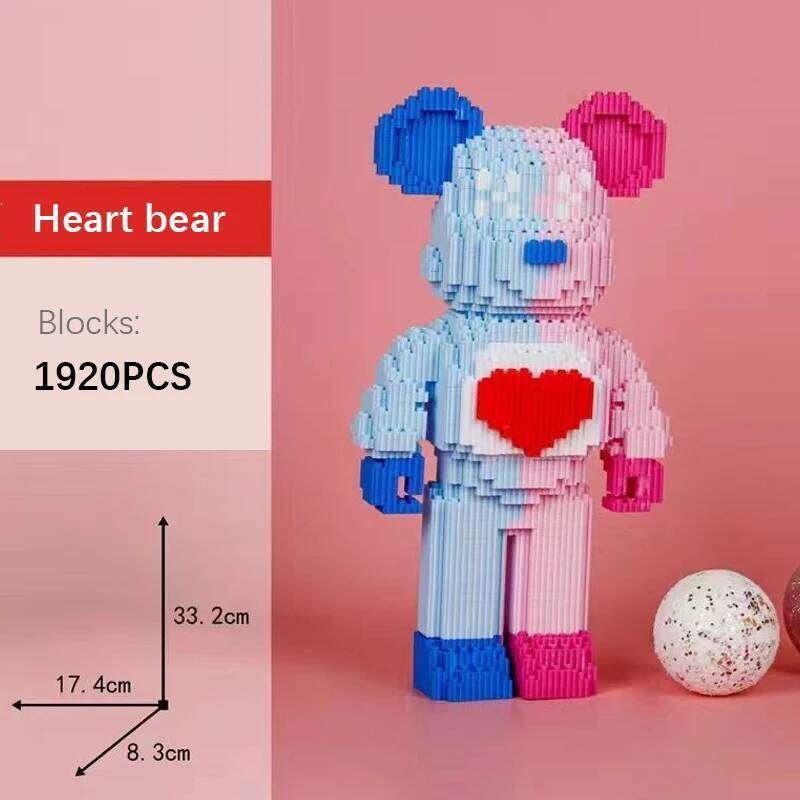 Violence Building Block Toy Height Lovely particles DIY Assembly Painting Bear 3D Model Children's Toys Birthday Xmas Gift Z260305