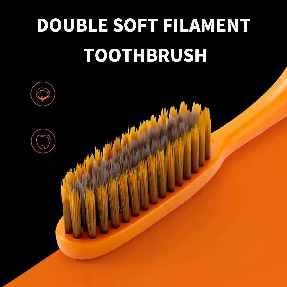 Premium 6-Piece Orange Luxury Toothbrush Set | Extended Head for Deep Clean | Soft Bristle Oral Care for AdultsT260306