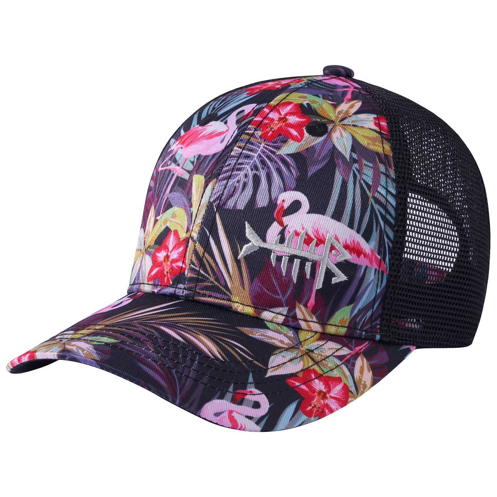Bassdash Altimate Fishing Golf Hat Mesh Back For Men Women Adjustable Baseball Trucker Peaked Cap Flamingo Camouflage Print S260306