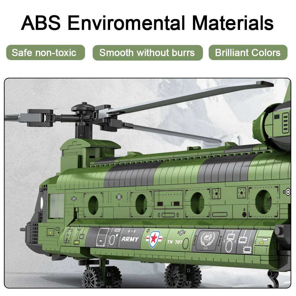Aircraft Series Helicopter Building Blocks Model Famous WWII Military Fighter MOC Brick Sets Boys Toys Gift For Children Z260306