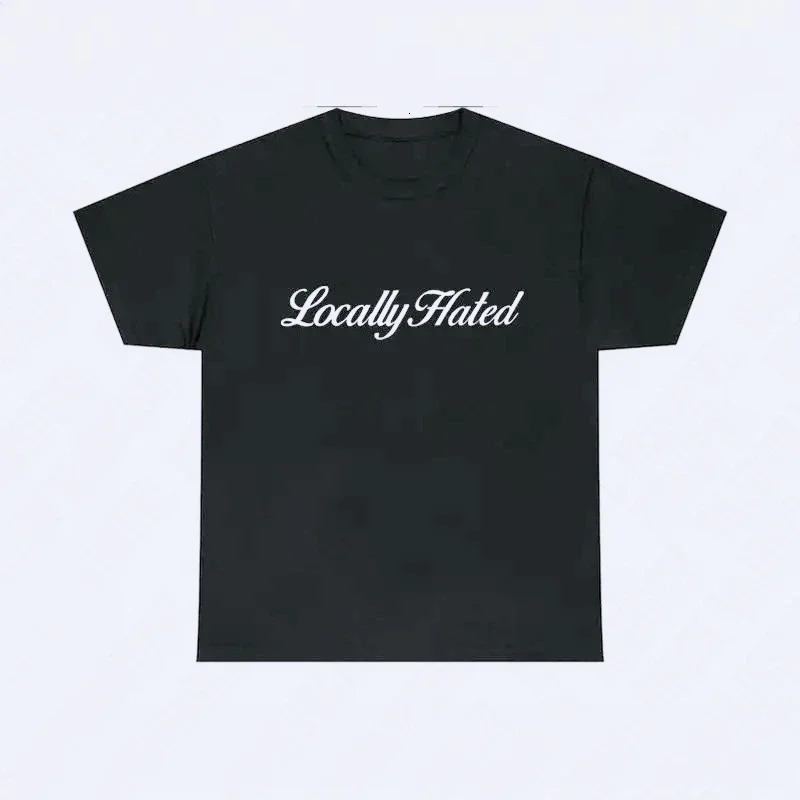 Vintage Letters Locally Hated Printed Tshirts Graphic High Quality Men Women Short Sleeved Mens Sportswear 260302