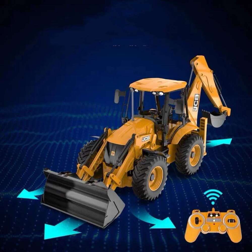 Double E E589 RC Excavator 1/20 2.4G 11CH Remote Control Cars Trucks Backhoe Loader Light Sound Construction Truck JCB Model C260305