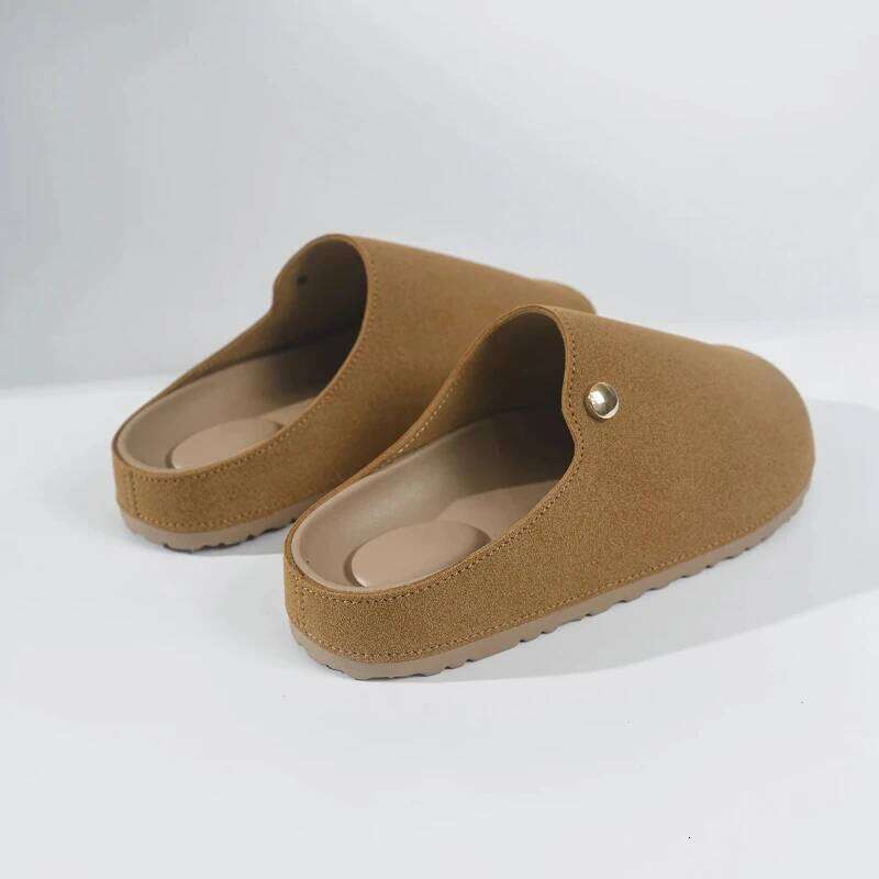 Women Flat Bottom Sports Casual Style Slip-On Sandals Comfortable Versatile Half Slippers Winter Cotton Shoes