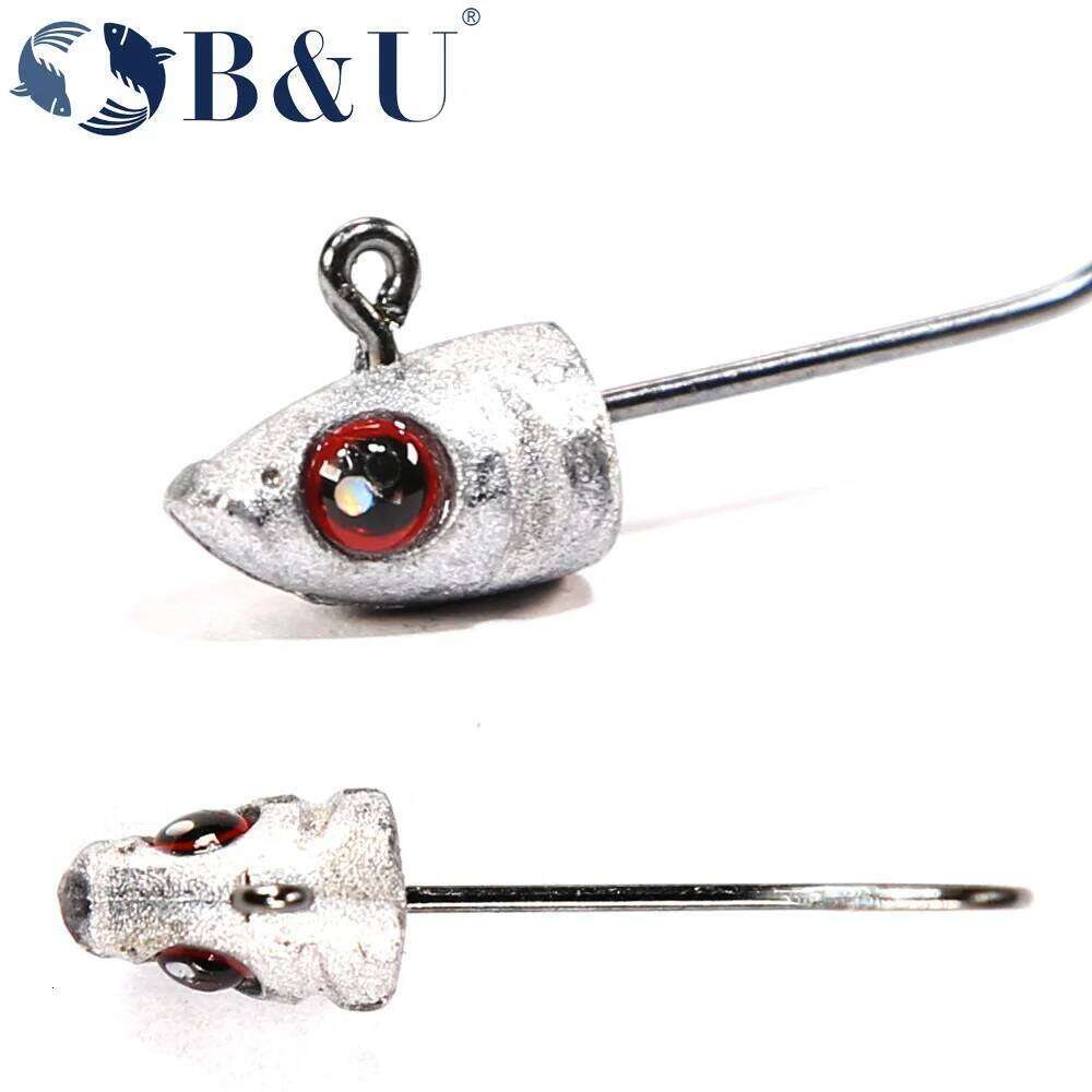B&U Jig Head Hook Fish Sharp Fishhooks Soft Bait Worm Barbed Hooks Fishing Tackle Hard Lure Y260305