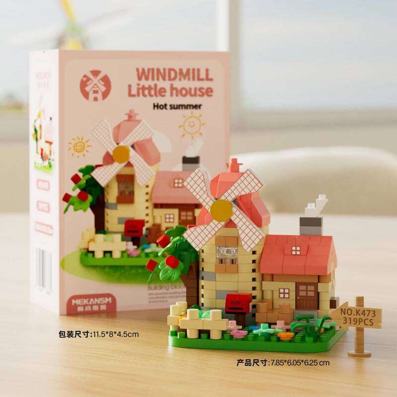 Forest house Street Landscape Building Block Handmade Windmill Tree House Children's Educational Toys DIY Making Gifts Z260306