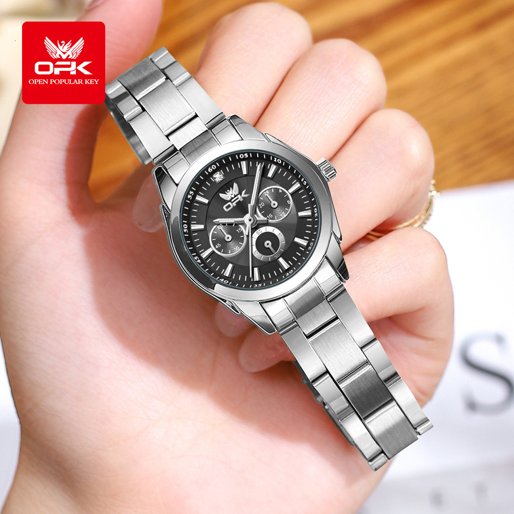 New popular European and American OPK brand watch, college style women's watch, three dial luminous waterproof quartz luxury women's watch