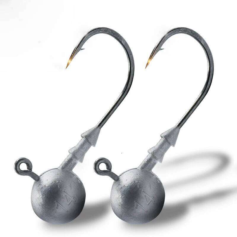 LSP 20pcs hook 3.5g 5g 7g 10g 14g Round Ball Jig Head Hook Weedless Fishhook Carbon Steel Fishing Accessories S260305