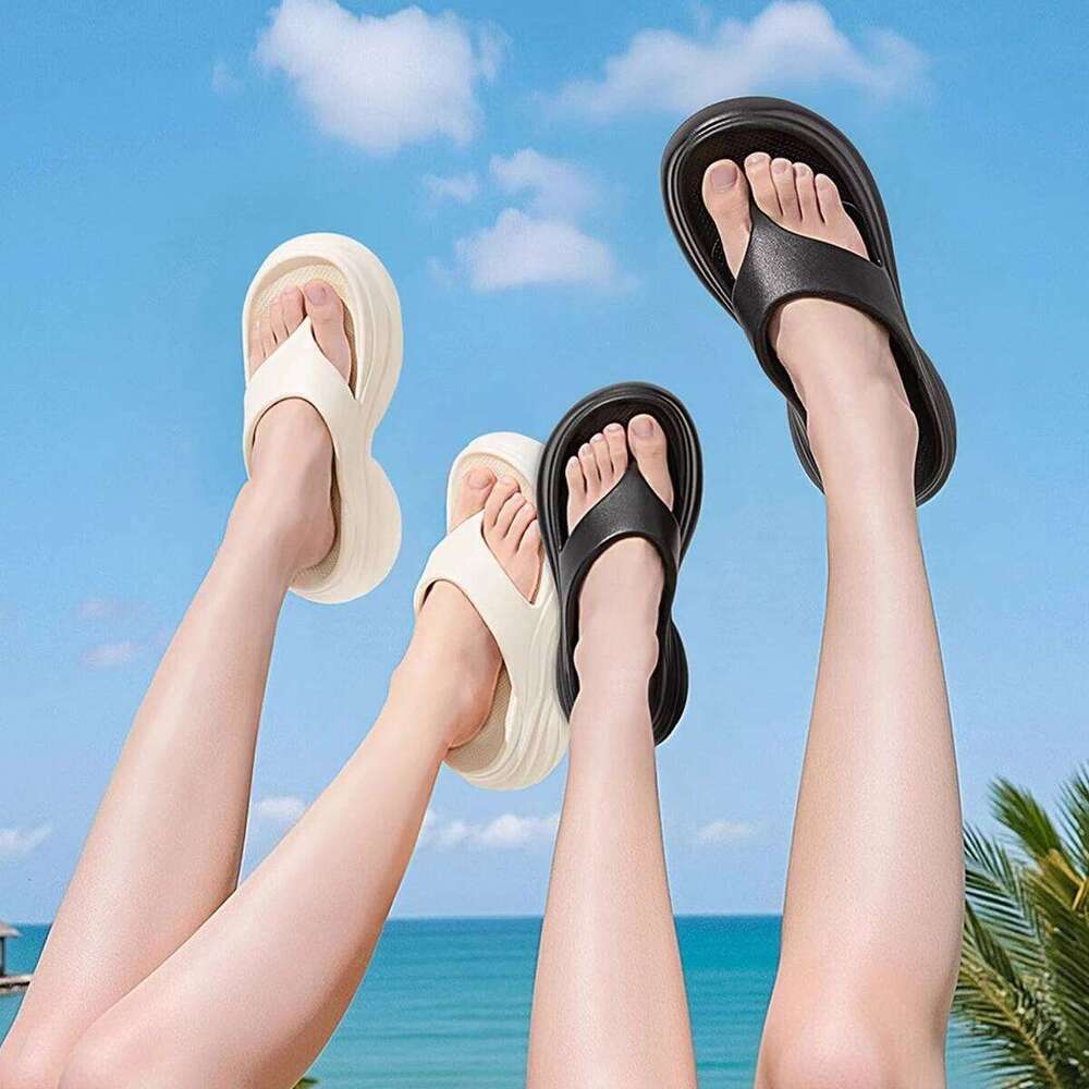 Women's Clip Toe Platform Flip Flops Summer Lightweight Soft EVA Slippers for Women Thick Sole Non Slip Beach Shoes Slides
