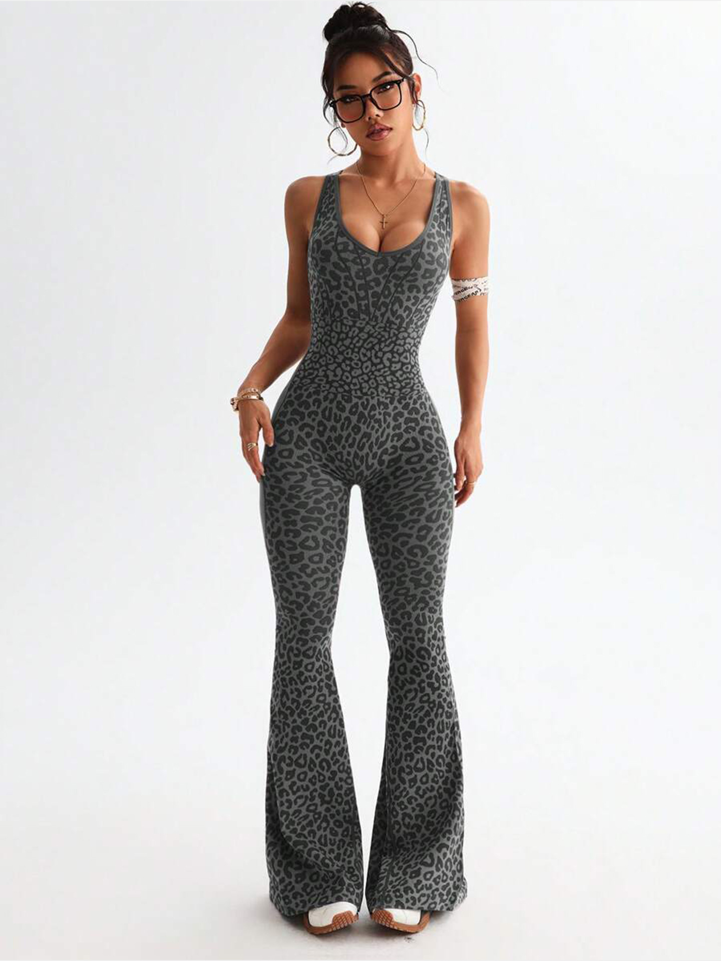 2026 Women's new sexy Leopard Print Seamless One-Piece Yoga Suit for Fitness