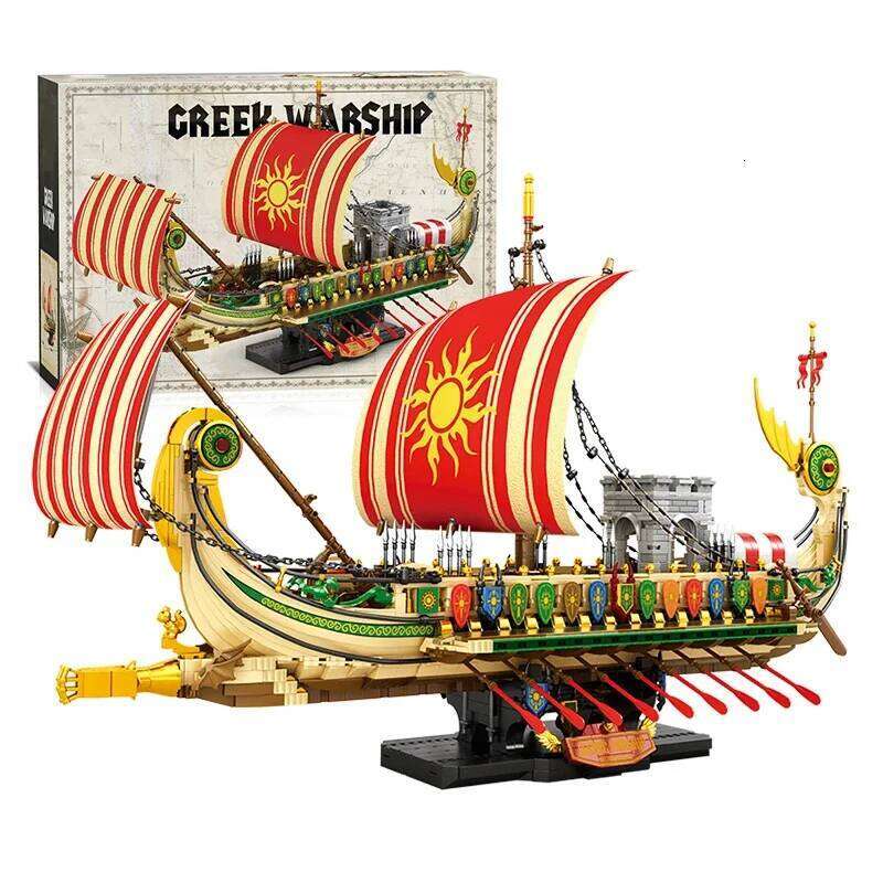 2982PCS Greek Trireme Building Blocks War Battle Ship Model Bricks Desktop Decoration Educational DIY Toy For Kids Holiday Gifts Z260305