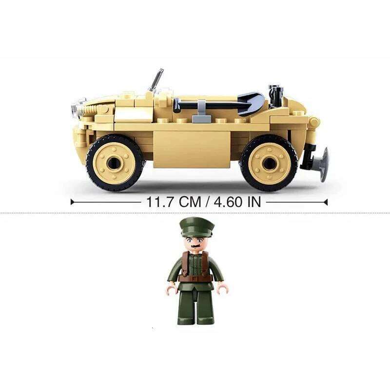 103PCS Military WW2 Amphibious Car Model Bricks Army Soilder Figures Building Blocks Sets Educational DIY Toys For Kids Gifts Z260305