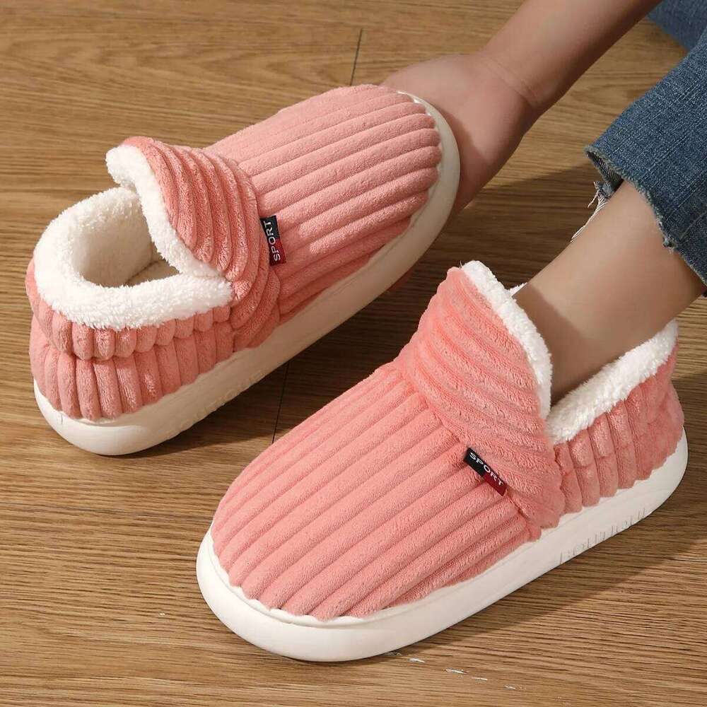 Litfun Winter Furry Snow For Women Men Leisure Cotton Shoes Thick Bottom Anti-slip Ankle Boots Fuzzy Warm Outdoor Slippers