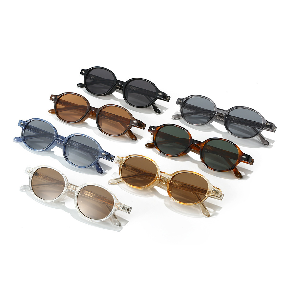 25 new models with pin-type design, European American round frame small sunglasses, TR90 frame, personalized, simple stylish for men and women