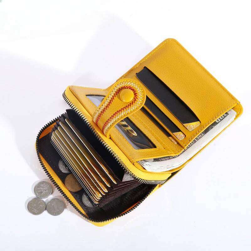Simple Wallet Women's Short Retro Hong Kong Style Versatile Large Capacity Multi-card Slot Zipper Coin Card Holder C260304
