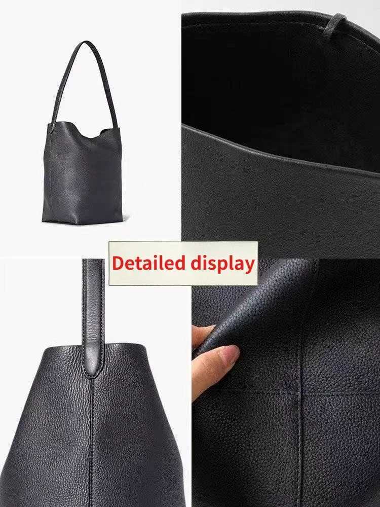 Minimalist Bucket Handbag Tote Bag Leather Commuter Shoulder Bag Large Capacity Autumn Winter Fashion Simple Womens Bag H260306