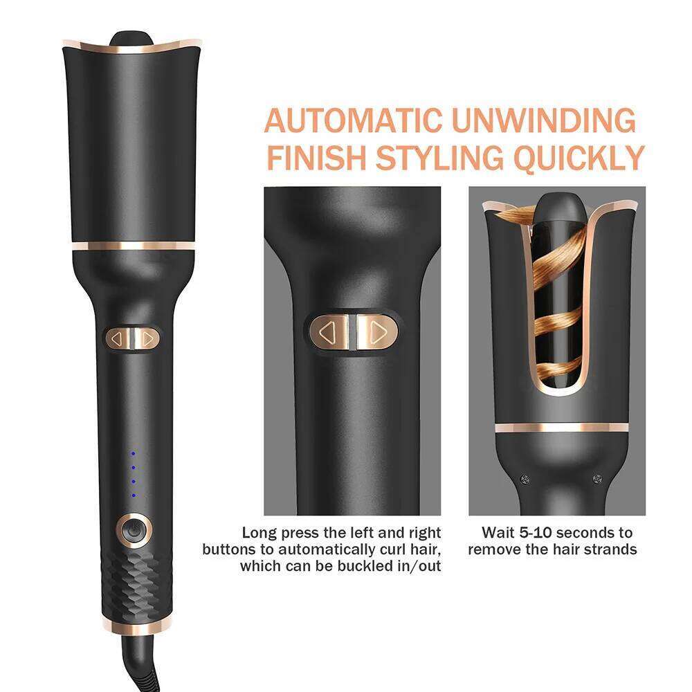 Automatic Curler Rotating Ceramic Iron Tongs Corrugation Curling Wand Waver Styler Tools Auto Hair Crimper 26Y0306