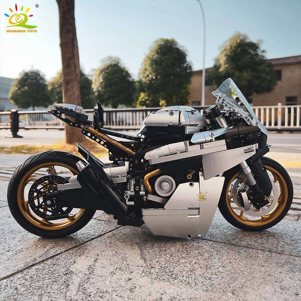 HUIQIBAO MOC 1641PCS 1:5 motorcycle Model Building Blocks Technical Motorbike Bricks Toy for Adult Moto Collection Ornaments Z260306
