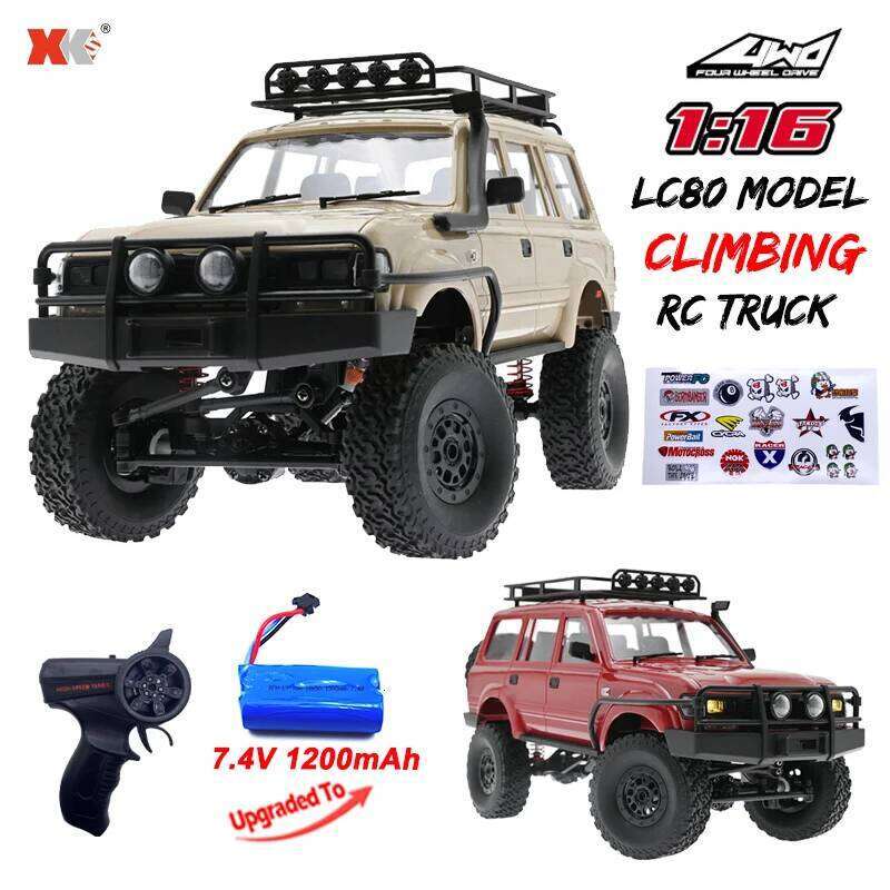 WPL C54 C54-1 1/16 2.4G Remote Control 4X4 Off Road LC80 Model LED Light Climbing RC Truck Electric Toy Car Gift for Boy C260305