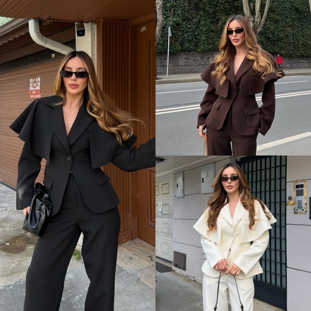 Women's Prom Dresses Suit Gowns Elegant Sheer Lapel Jacket Coat and Pants Suit For Female Satin 2 Pieces Suit Customized W50
