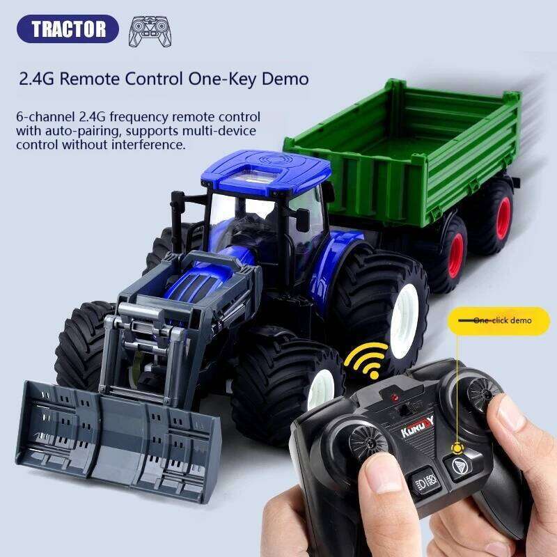 alloy control farmer tractor simulation engineering electric toy farm transport vehicle 2.4G remote contro vehicl C260305