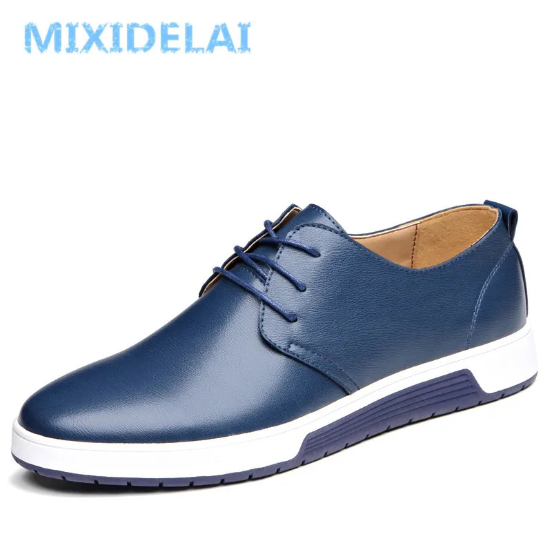 MIXIDELAI Summer Breathable Holes Soft Male Casual Leather Shoes Adult Flat Footwear Comfortable Shoes For Men 260305