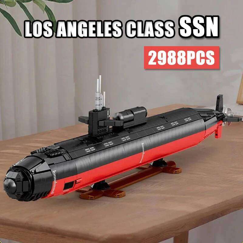 33049 2988pcs Military Los Angeles-class SSN Building Blocks Assembling MOC Nuclear Submarine Bricks Children's Toys Gift Set Z260306
