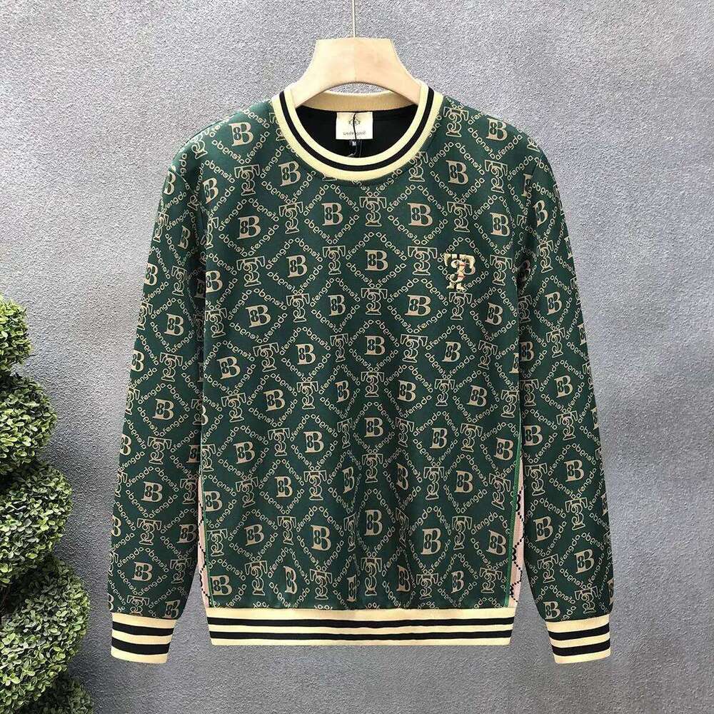 High-End Letter Printed Sweatshirt Trendy Brand Jacket Spring And Autumn New Men's Handsome T-Shirt Top