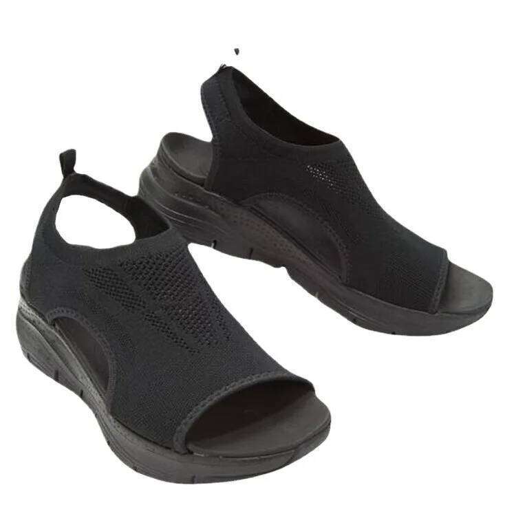 Women Summer 2026 New Mesh Fish Platform Women's Open Toe Wedge Sandals Ladies Light Casual Shoes Zapatillas Muje
