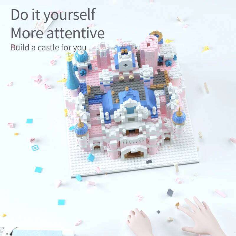 3341PCS LED Lights City Mini House Cartoon Dream Tale Princess Castle Architecture Building Blocks Figures Bricks Toys For Girls Z260305