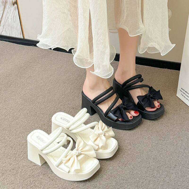 2026 Summer New Fashionable Bow Design High Heel Comfortable and Lightweight Open toed Sandals