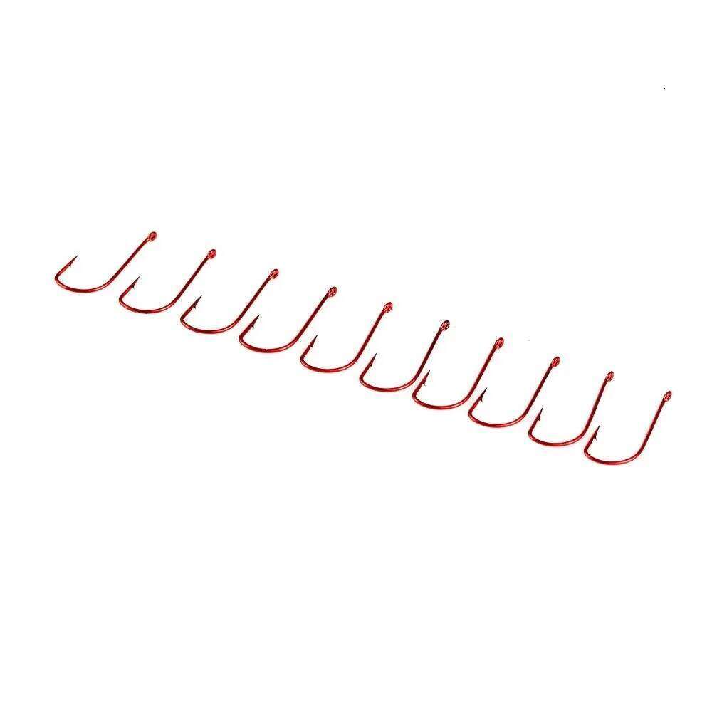 NGB 30PCS SODE High Carbon Steel Barbed Fishhook Bent Baitholder AD Sharp Ringed Carp Hook Fishing Tackle S260305