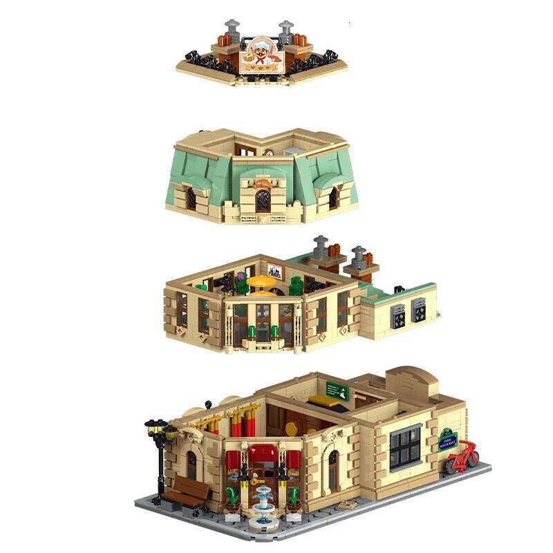 3104PCS Paris Restaurant Building Blocks Creative City Street View MOC Bricks Model Set With Lights Kids DIY Toys Holiday Gifts Z260305